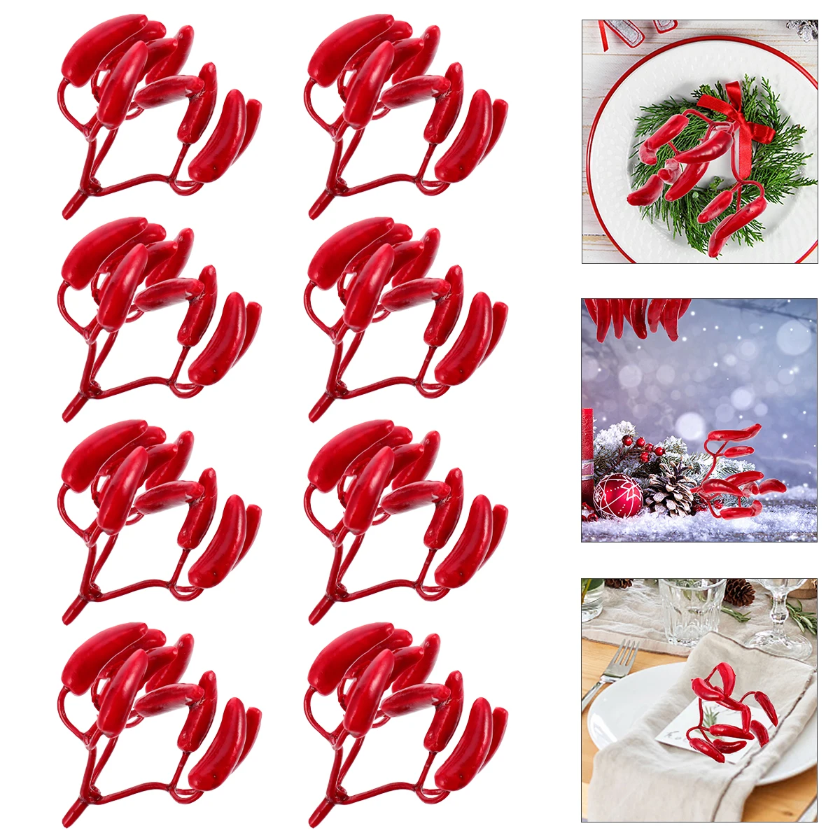 

12pcs Christmas Decoration Accessories Chili Ornament Foam Peppers Premium Artificial Colorful Bright Novel Unique Romantic