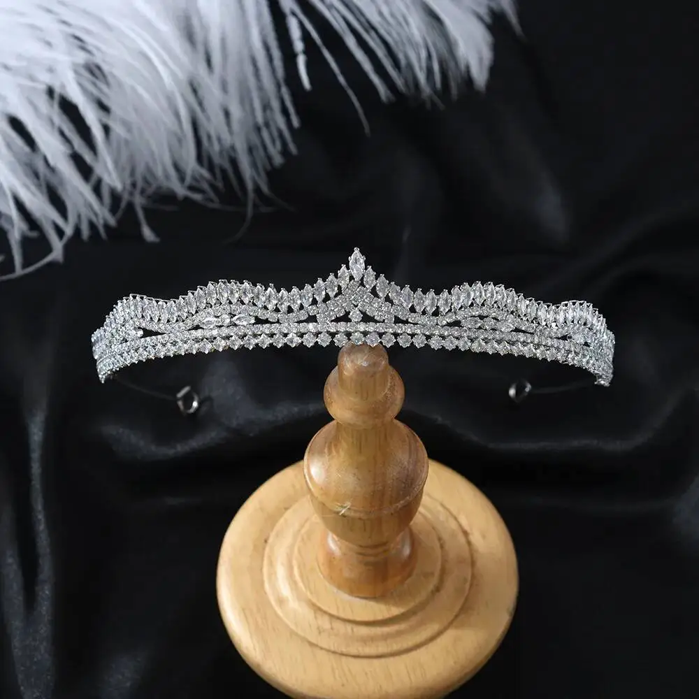 

Свадебная тиара, корона для девочек, свадебный головной убор, цирконий, серебряные короны принцессы для женщин, 15 лет, вечерние украшения для волос, головной убор