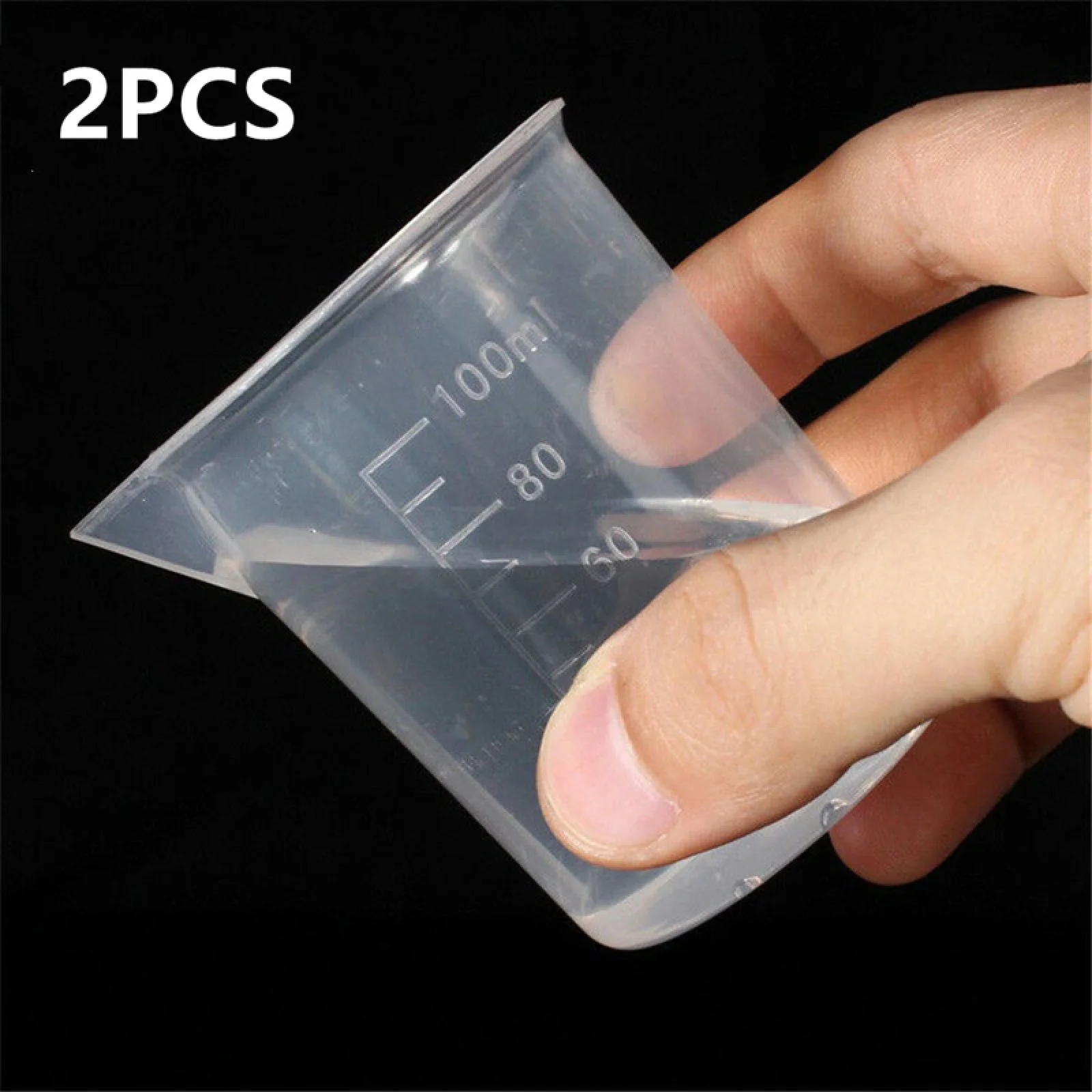 1/2/10pcs 100ml Test Measuring Cups Plastic Lab Beaker Graduated Mug Beaker Kitchen Tools Laboratory Volumetric Measuring Cups