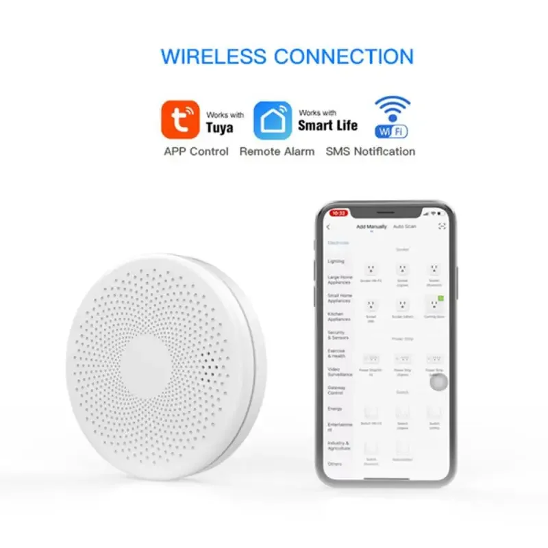 Tuya WiFi Smart Smoke & Carbon Monoxide Fire Detector Alarm Sensor Smart Life Control Smart Home Voice Support Alexa Google Home