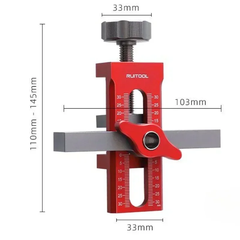 Aluminum Alloy Woodworking Jig Adjustable High-precision Anti Slip Gasket Carpenter Doweling Drilling Guide Locator Durable Tool