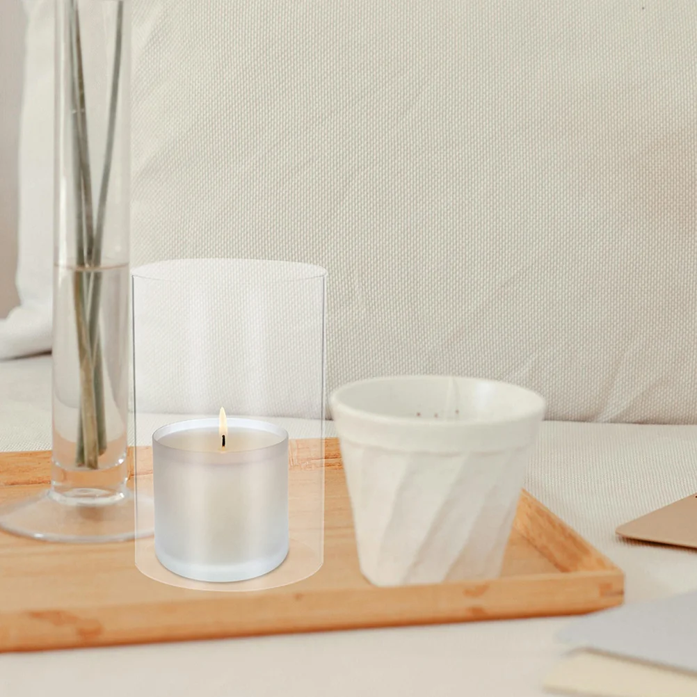 غطاء مدخنة إعصار من الزجاج الشفاف مقاس 6 × 4 بوصة غطاء شفاف بدون قاع لحماية اللهب وديكور المنزل وإضاءة الحدث #6