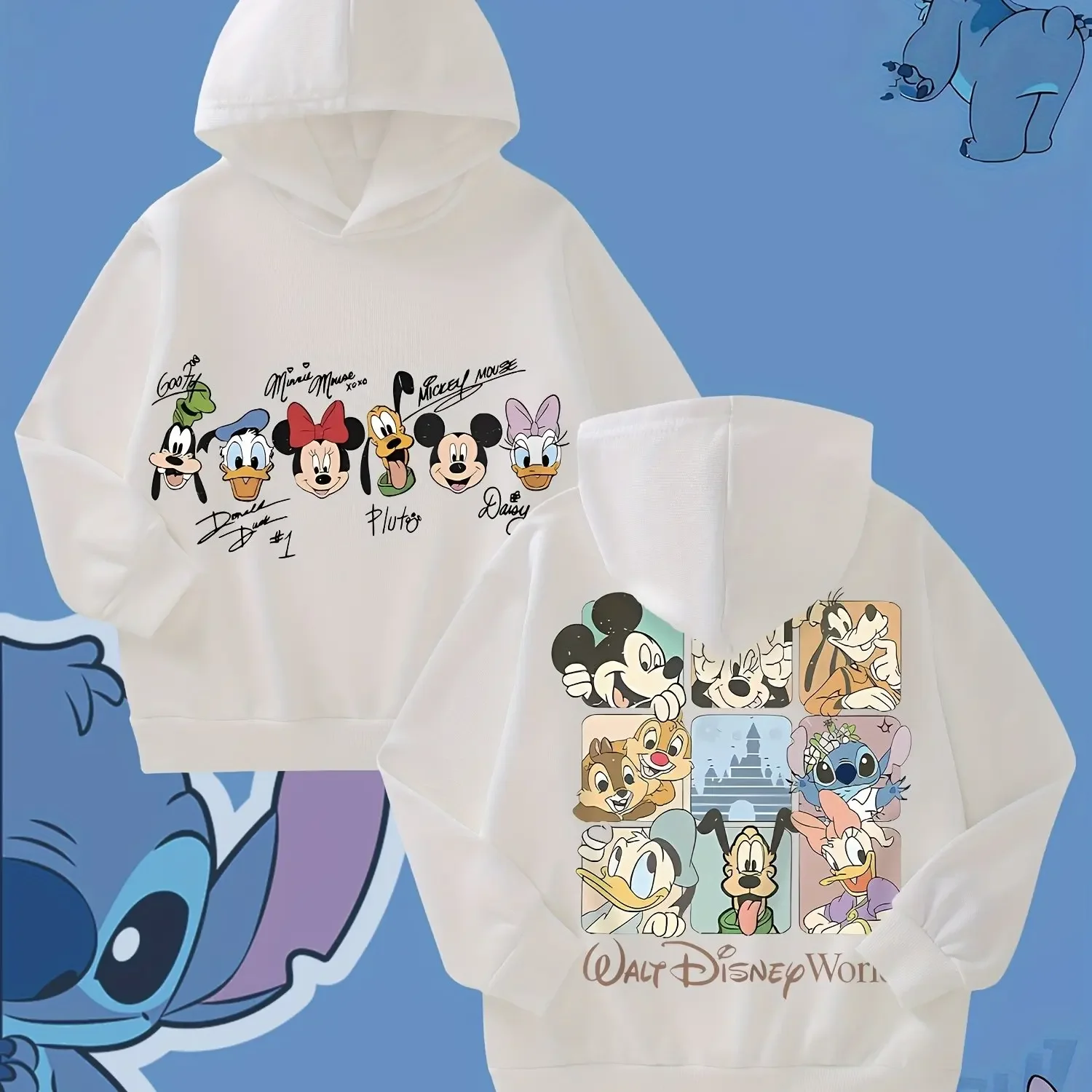 

Girls Autumn Top with Cartoon Mickey Mouse Print Design Children's Fashion Hoodie Outdoor Jacket Multifunctional Youth Pullover