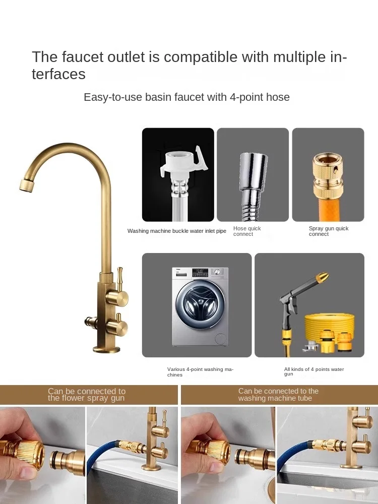 All copper faucet, anti freeze cracking single cold washbasin faucet