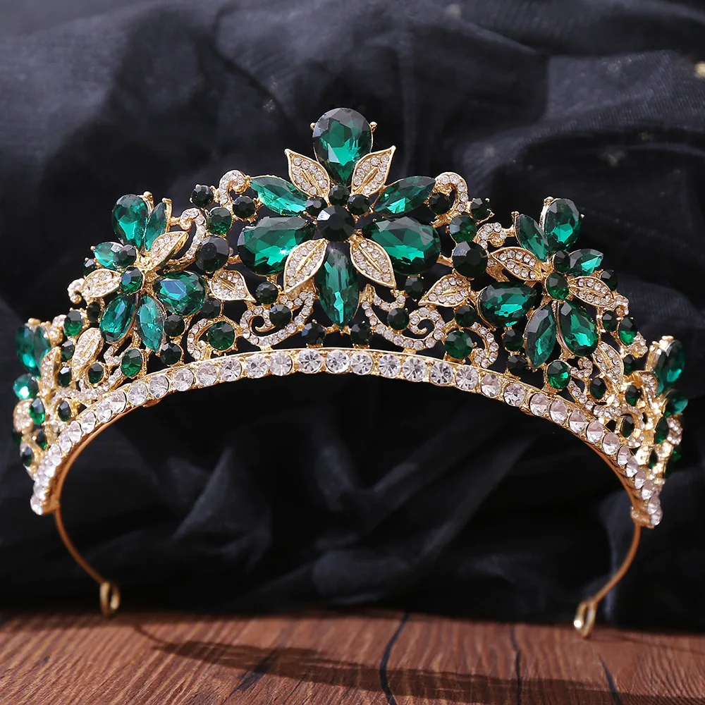 Baroque Crystal Crown Tiara For Women Bride Rhinestone Prom Princess Diadem Bridal Wedding Hair Accessories Jewelry Crown Tiara image 2