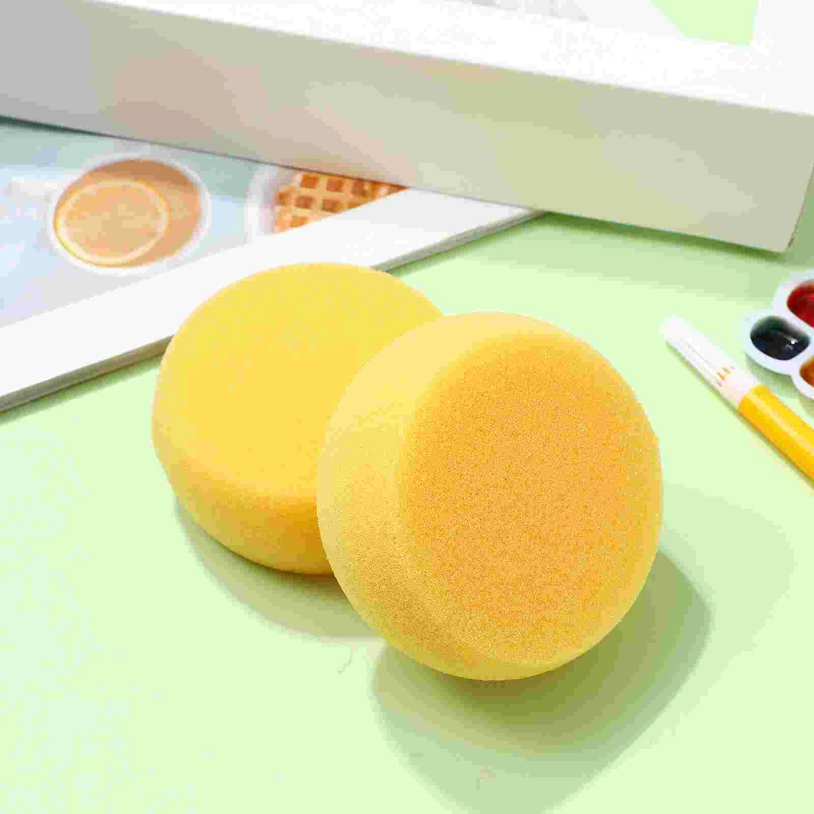 12pcs Round Synthetic Watercolor Artist Sponges for Painting Crafts Pottery (Yellow) round sponge circle sponge