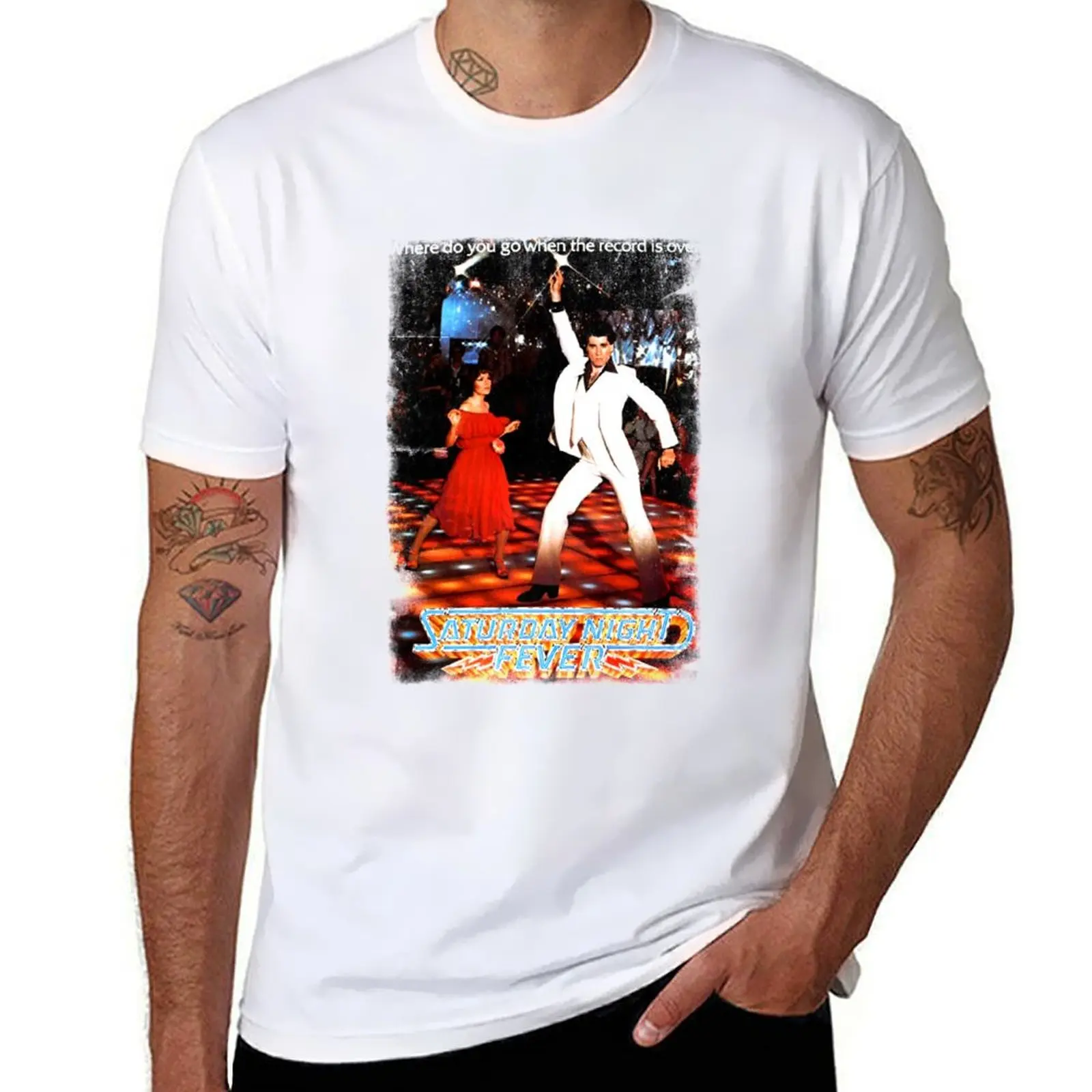 It's Saturday Night Fever, It's Disco Time !! T-Shirt Big Size Crew Neck T-Shirt