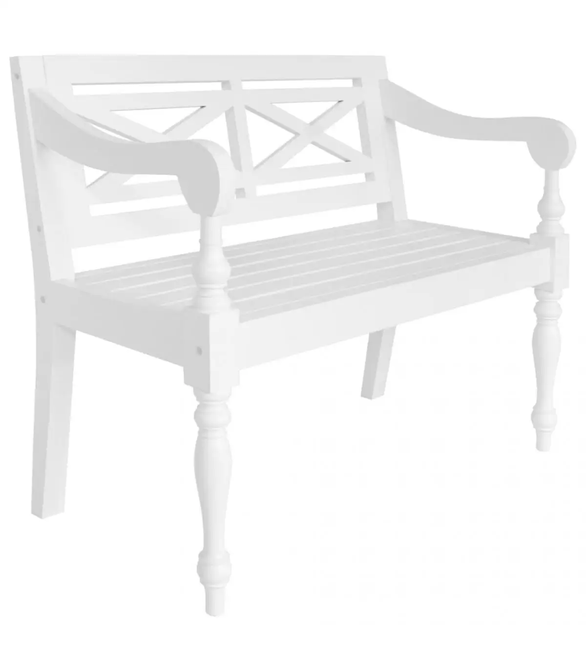 Bench Bench Batavia White Mahogany Solid Wood Storage Bench 98 cm