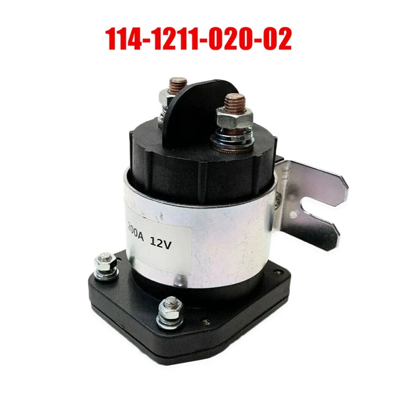 1 Piece 12V Solenoid 4 Terminal Silver & Black 200 Amp For Trombetta 114-1211-010, 114-1211-020 For Various Starter