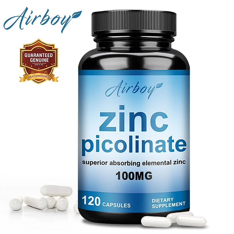 Zinc Picolinate - Supports Skin and Brain Health, Promotes Overall Health, Anti-oxidant, Anti-aging, Enhance Immunity, Non-GMO