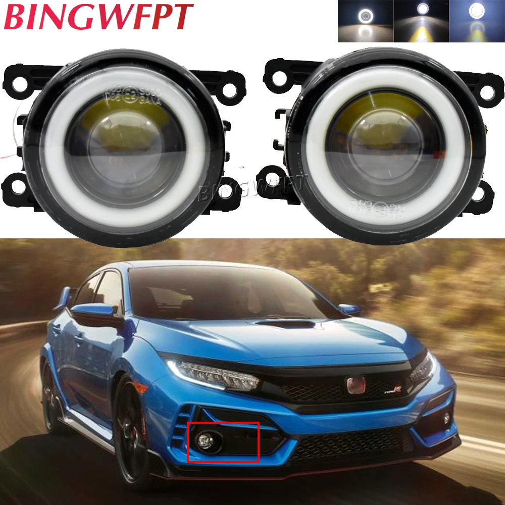 Fog Lights Angel Eye LED Headlight For Honda Accord Civic Fit CRZ CR-V CRV Crosstour Pilot City Jazz Spirior Fog Light Fog Lamp