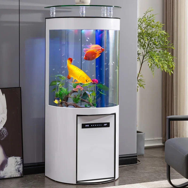 

Круглая потолочная гостиная у стены, аквариум для золотой рыбки, стеклянный экологический аквариум без воды, средний и маленький аквариум