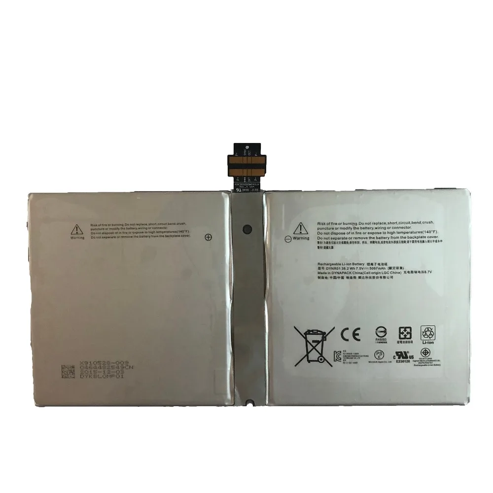 7.5V 38.2wh/5087mAh DYNR01 new Original G3HTA027H Laptop Battery For Microsoft Surface Pro 4 12.3