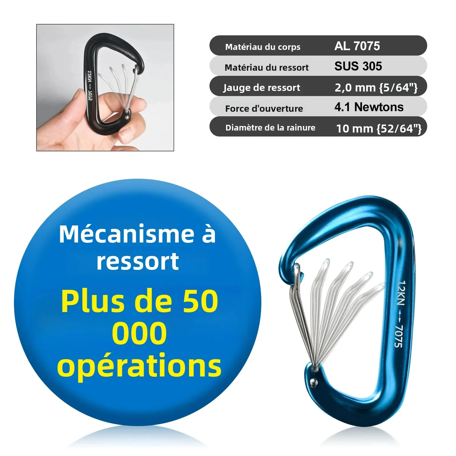 6-Piece Aluminum Carabiner Set 2