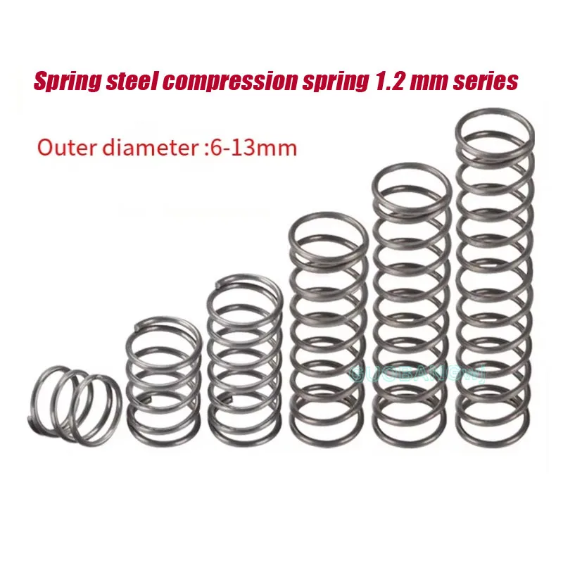 

Strong Small Pressure Spring Wire Diameter 1.2mm Spring Steel Compression Spring Return Spring Steel Outside Diameter 10-50mm