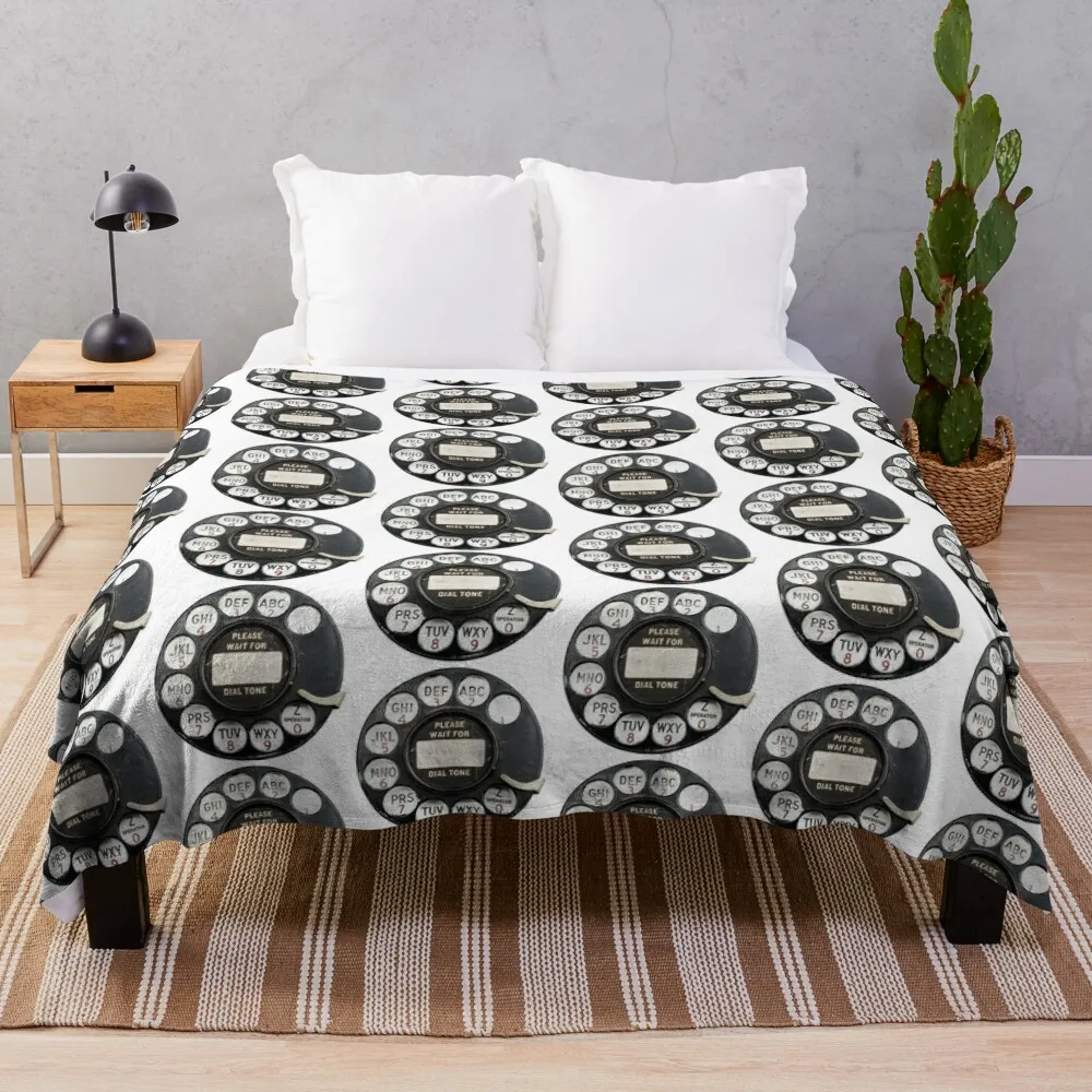 Rotary Dial phone retro telephone dial Throw Blanket Weighted Single bed plaid For Decorative Sofa Blankets