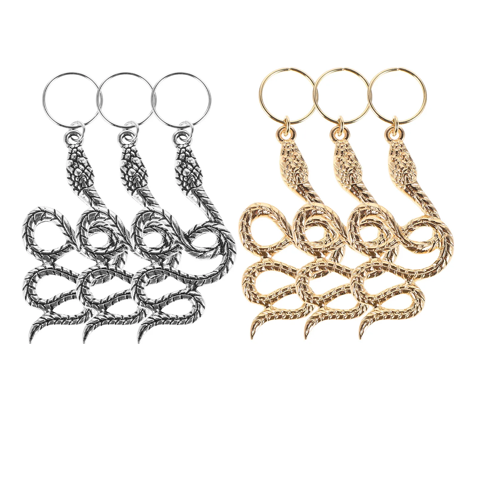 

6Pcs Snake Hair Accessories African Ethnic Spiral Dreadlock Clips Halloween Hair Jewelry Braid Charms Dread Beads Accessories