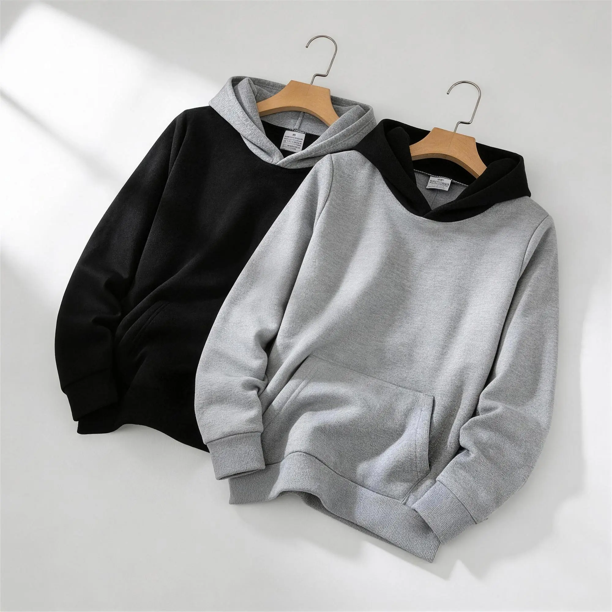 New Color-Block Fleece Hoodie for Boys & Girls - Stretch Kangaroo Pocket Sweatshirt, Machine Washable