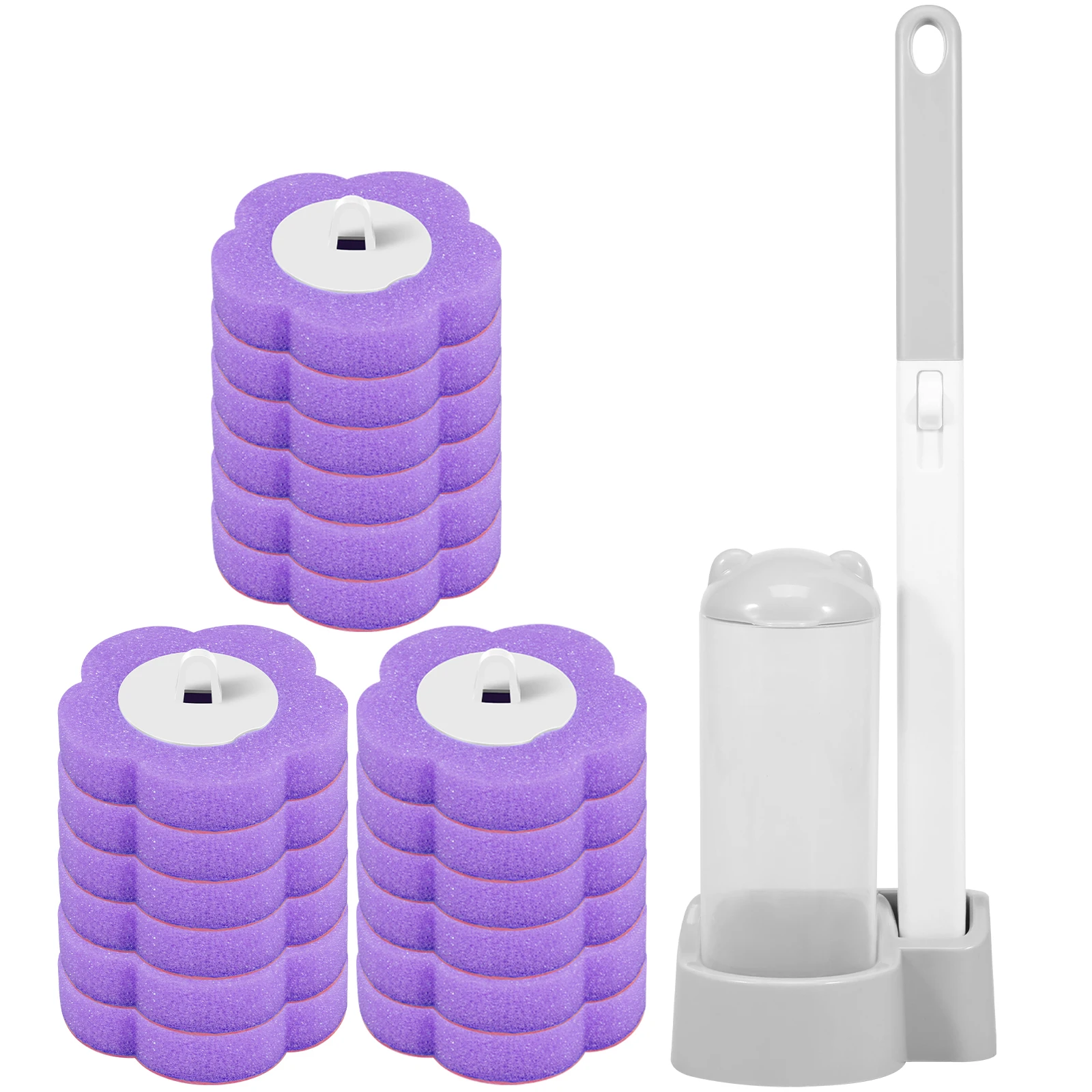 Toiletborstel en houderset met wegwerp navullingen, vervangende borstelkop, reinigingsset, badkamerreinigingsborstel, WC-accessoires, gereedschap