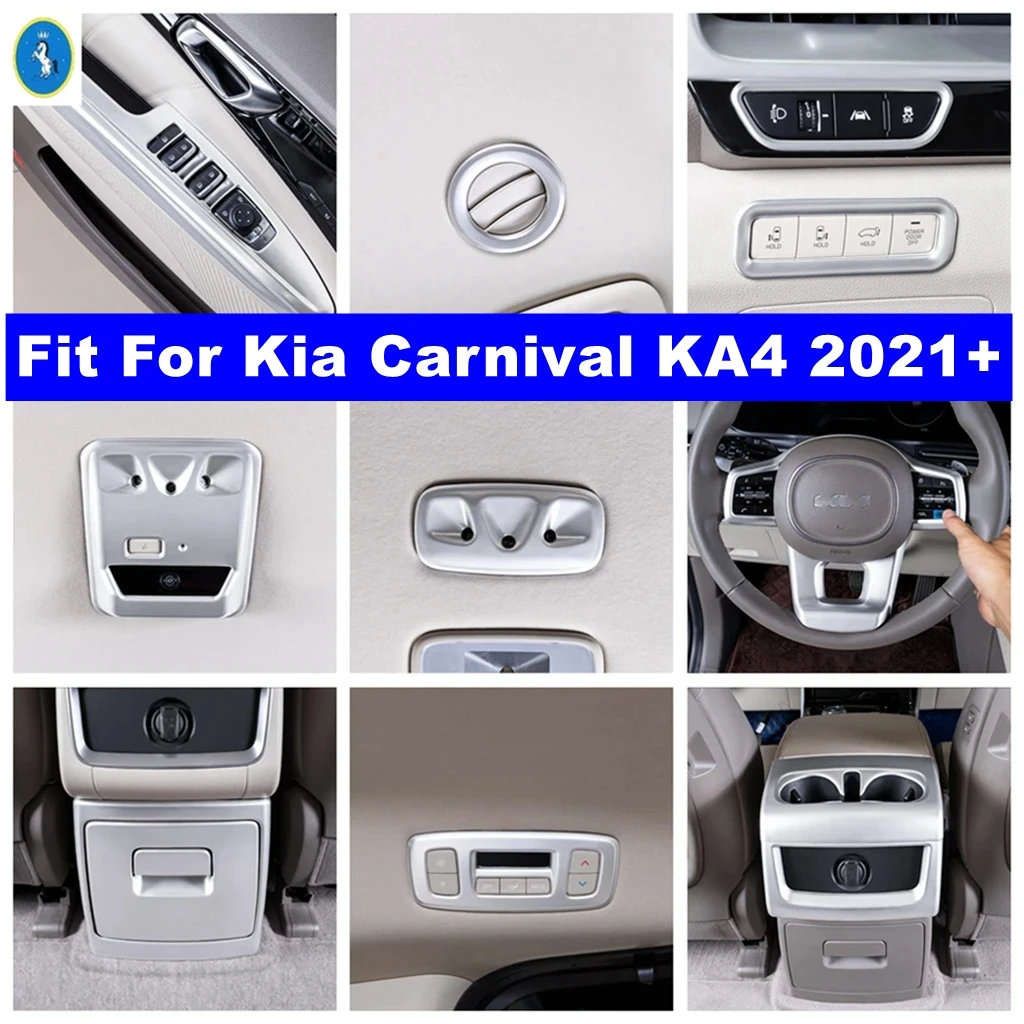 

Matte Reading Lights / Window Lift Panel / Gear Shift Panel Cover Trim Fit For Kia Carnival KA4 2021 - 2024 Interior Accessories