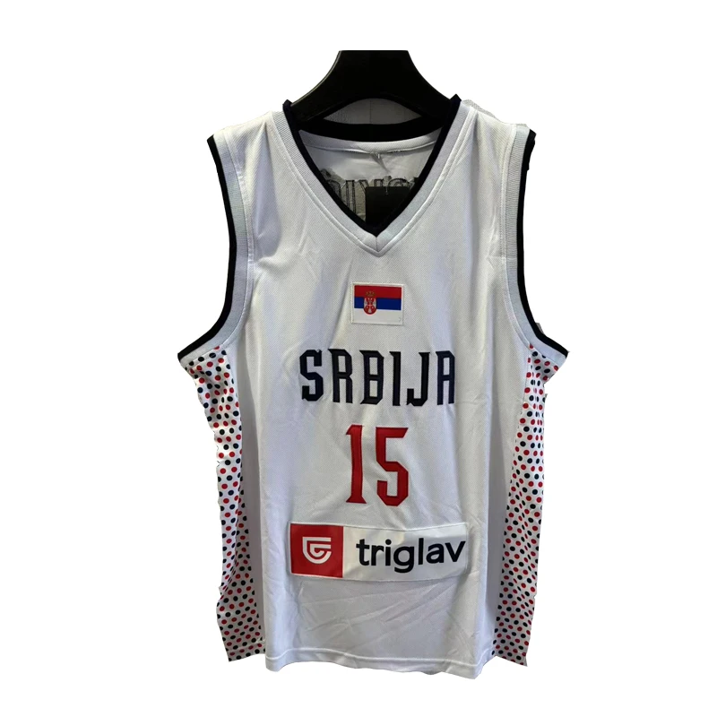 Basketball jerseys 2024 Srbija 15 Jokic jersey Sewing embroidery Cheap High Quality Outdoor sportswear White navy blue