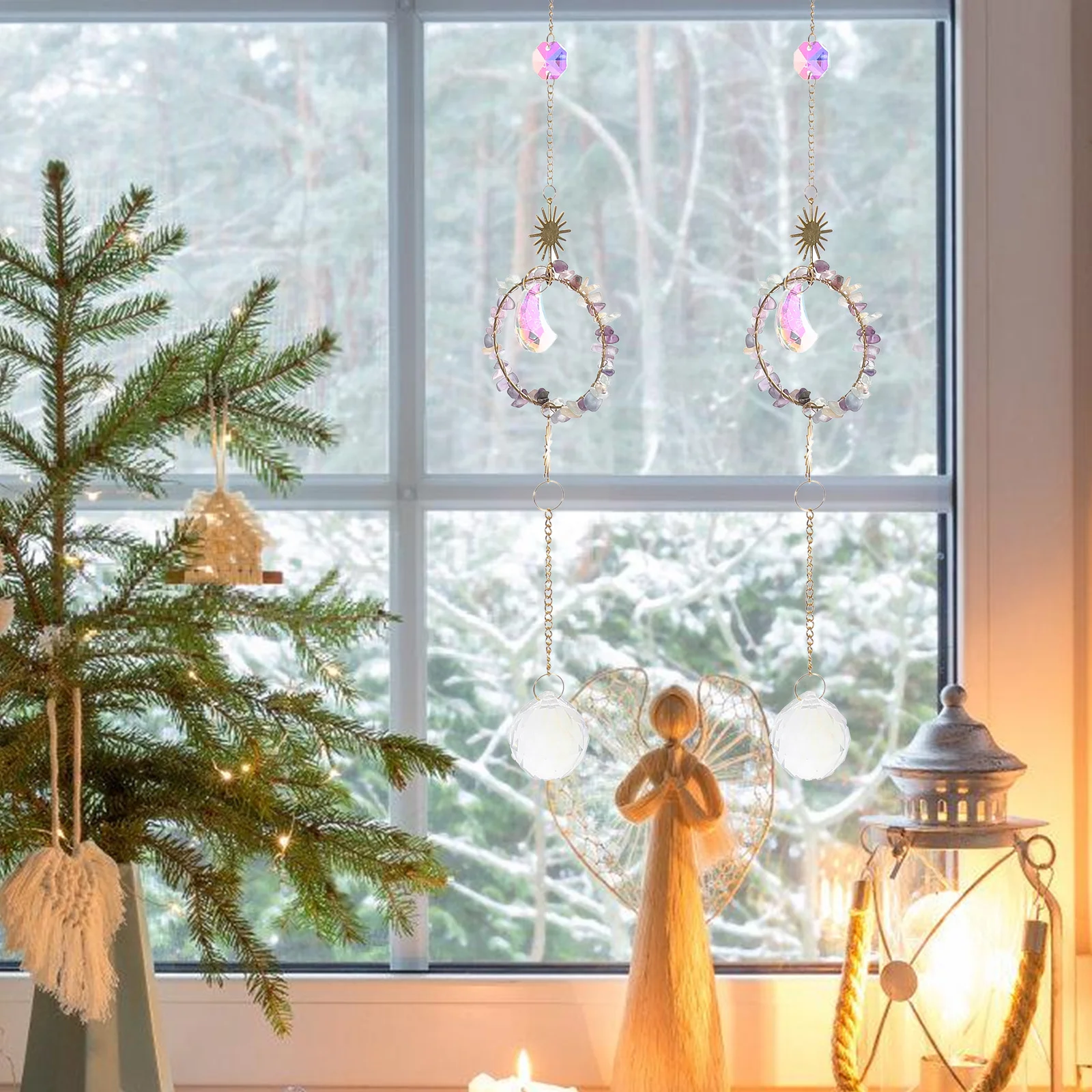 

Crystal Hanging Prism Decoration Delicate Hanging Ornament for Window Indoor Garden Decor Crystal Prism