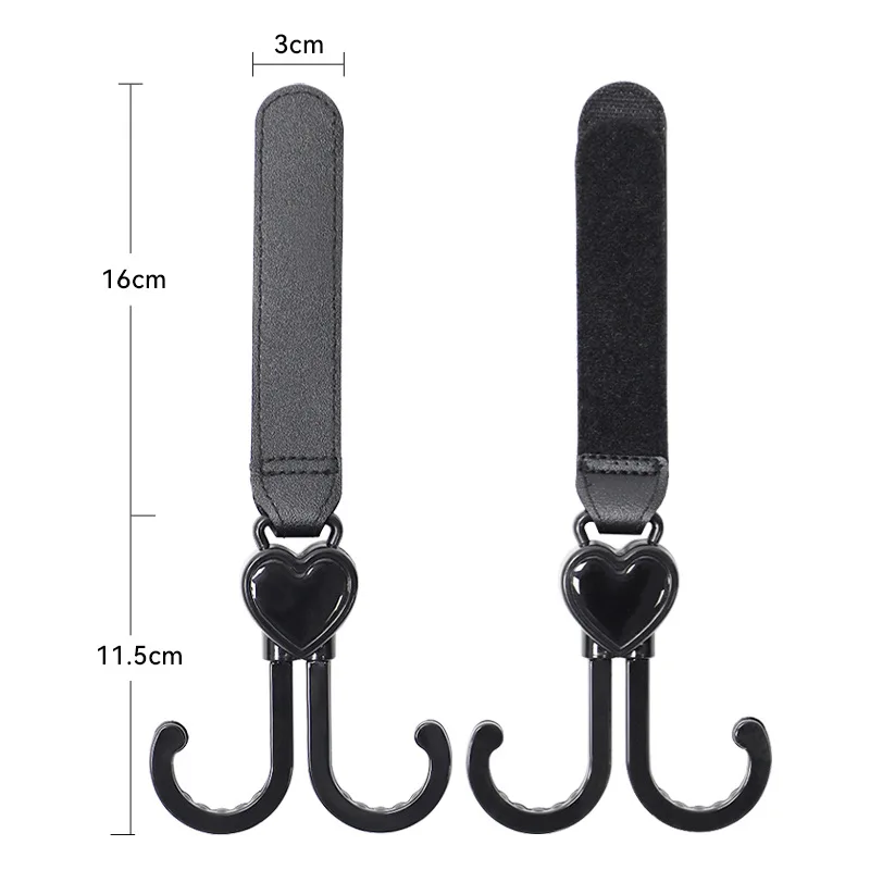 1/2pcs Baby Stroller Hook PU Leather Pram Organizer Diaper Bag Hanger Climbing Buckle Hooks Stroller Travel Accessories