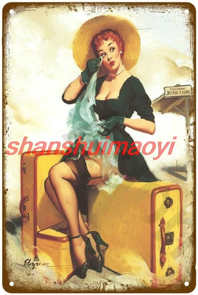 Sexy Pin Up Girl Home Living Decor Wall Art Poster Metal Tin Sign Wall Decor Man Cave Club 12