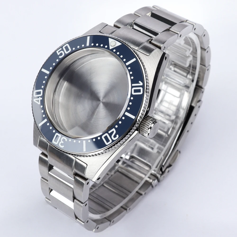 40mm Diver Automatic Watch Case Black AR Sapphire For 62MAS NH35 NH36 4R 7S26 Movement 28.5mm Dial Mod Tiger Whale Repair Parts