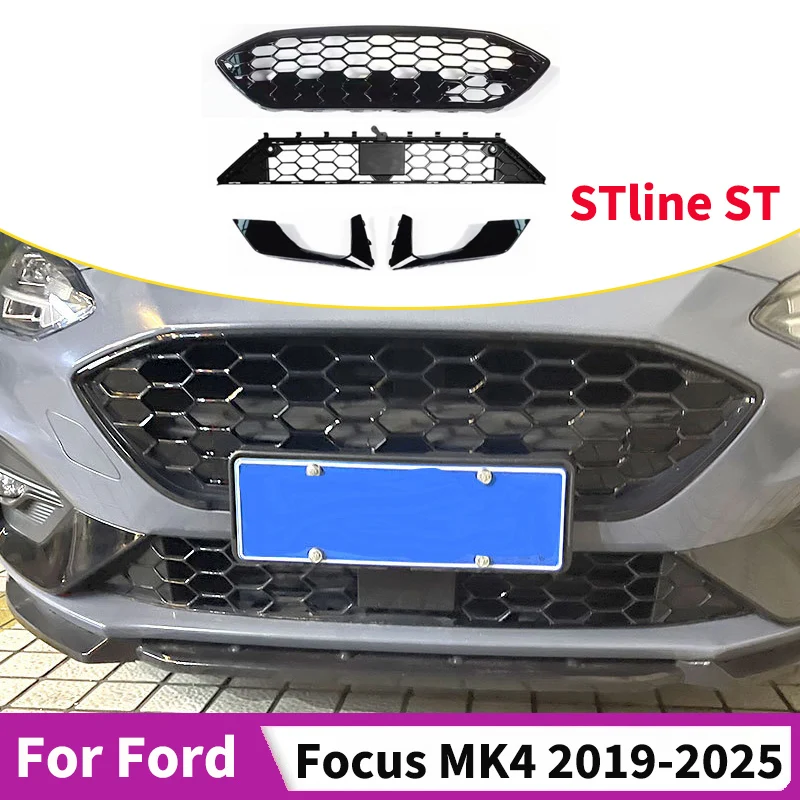 

Front Bumper Grill Honeycomb for Ford Focus 2019 2020 2021 2022 2023 2024 2025 Racing Grills Guard Protector Cover Accessories