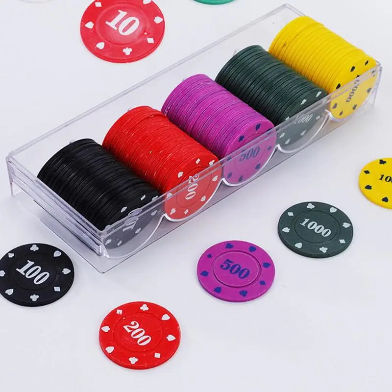 Card Game Chips Set 100pcs Digital Poker Chips With Flexibility And Durability Gambling Traveling Poker Set Great For Casual