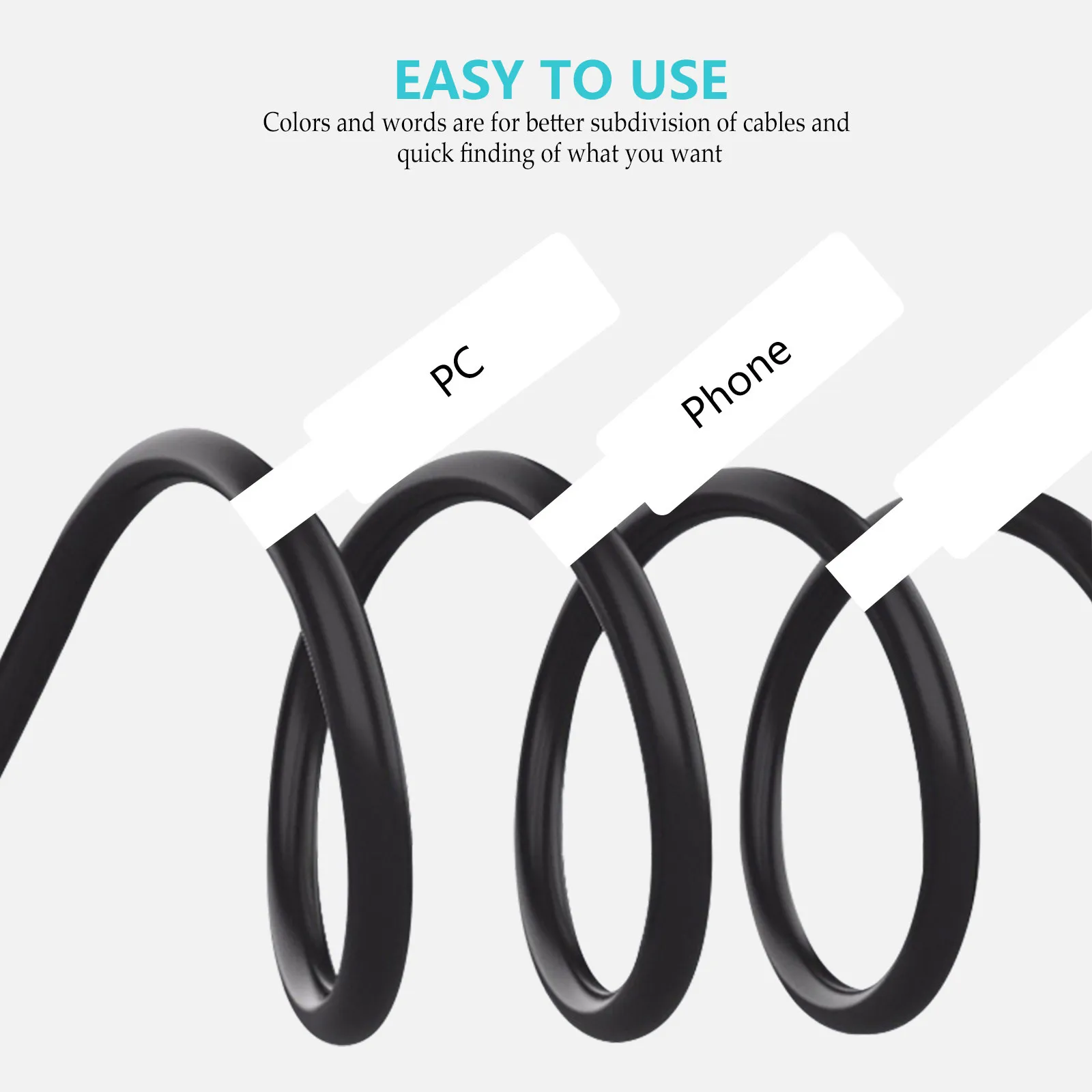 

67Pcs Cable Labels Self-Adhesive Tear Resistant Waterproof Cord Identification Stickers for Network Phone USB Audio Display Port