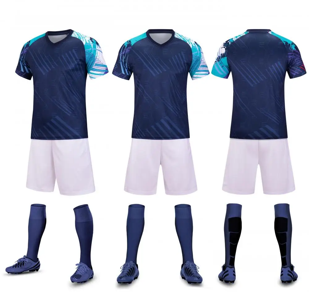 Uniforme de fútbol personalizado para adultos y jóvenes, conjunto de Jersey de fútbol de secado rápido transpirable, kit de equipo de fútbol