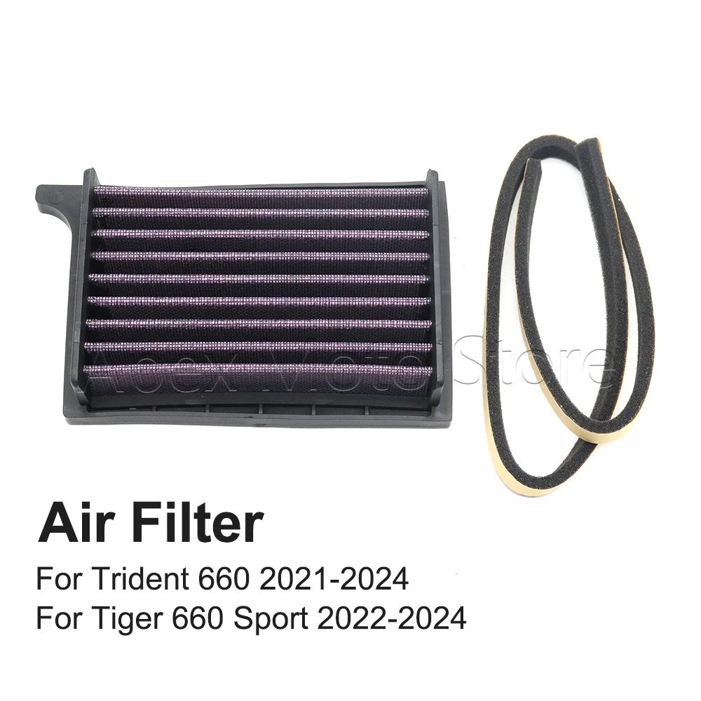 

Motorcycle Accessories Washable High Flow Air Filter Intake Cleaner For Trident 660 2021-2024 Tiger Sport 660 2022-2024 2023