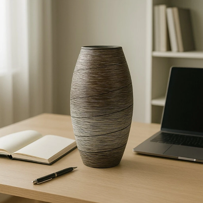 

Luxury Ceramic Flower Vase for Living Room Retro Coarse Pottery Bottle Wabi-Sabi Minimalist Style Decorative Arrangement