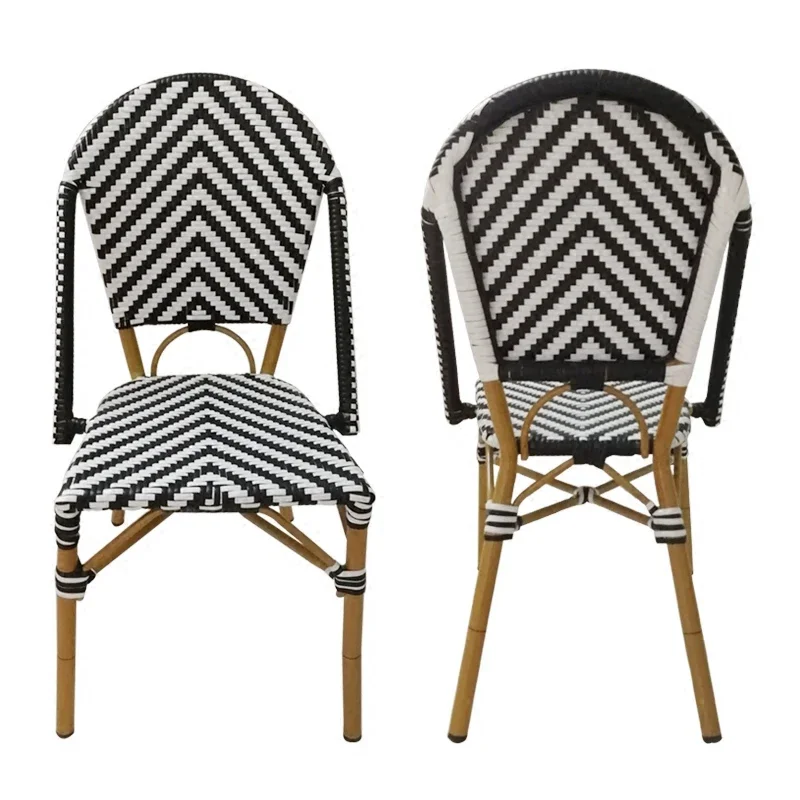Outdoor Garden Rattan Dining Chairs Lounge Dinette Fashionable Floor Dining Chairs Individual Occasional Sillas Furniture