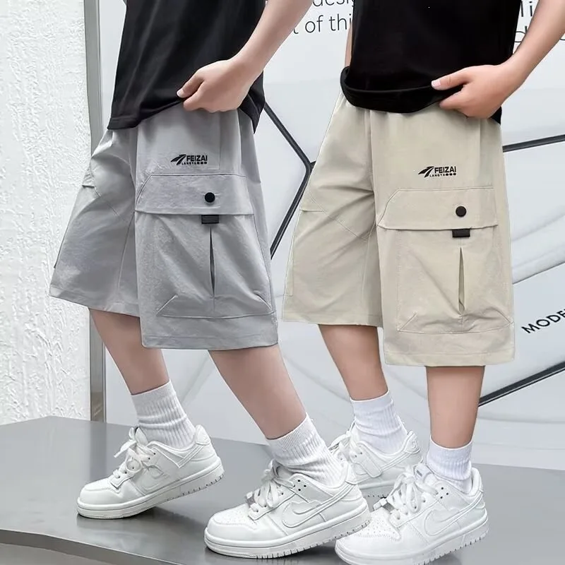 4-14Yrs Kids Boys Shorts UNITIM Summer Children Boys Sports Half-length Pants Casual Side Pockets Handsome Junior Boys Shorts