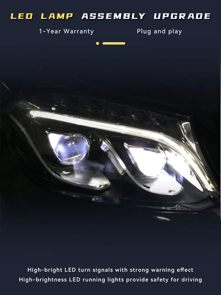 Car Accessories For Mercedes Benz GLS 2016-2019 Front Light DRL Head Lamp LED Projector Lens Headlights Vehicles Auto Assembly