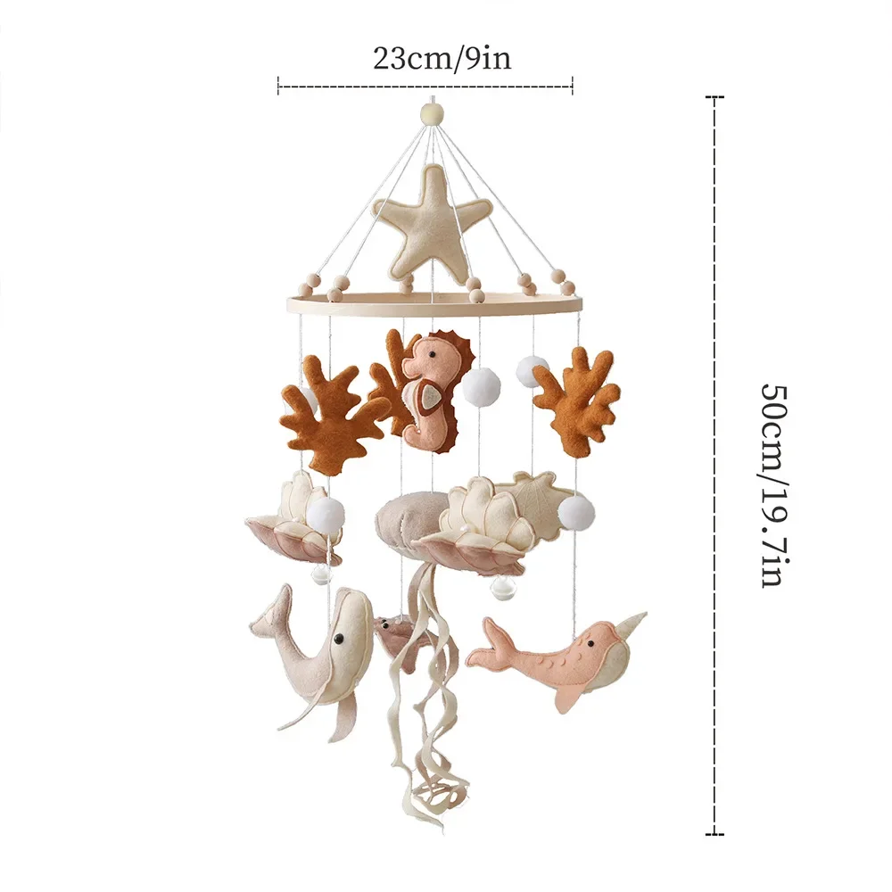 طفل المحمول لسرير الطفل خشخيشات والهواتف المحمولة المحيط الحضانة المحمول للبنين بنات سرير محايد المحمول فرس البحر قنديل البحر اليدوية #5