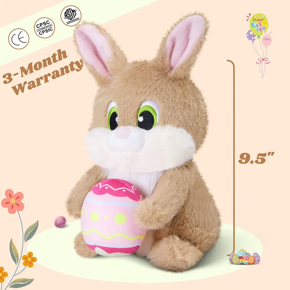 24cm Easter Cute Rabbit Doll Toys Hare Eggs Stuffed Pillow Bunny Cotton Throw Pillows Animals Toys for Girls Easter Party Gift