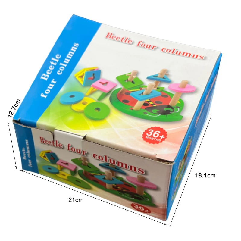 Frühkindliche Bildung Holzbausteine@ Kreative Intelligenzförderung für Kinder^ Form- und Logikspiel zum Stapeln. Turm-Montessori & Konzept! !