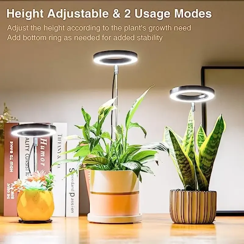 LED Plant Light for Indoor Plants Growing Full Spectrum Desk Growth Lamp with Automatic Timer for 2H/4H/8H, 4 Dimmable Levels