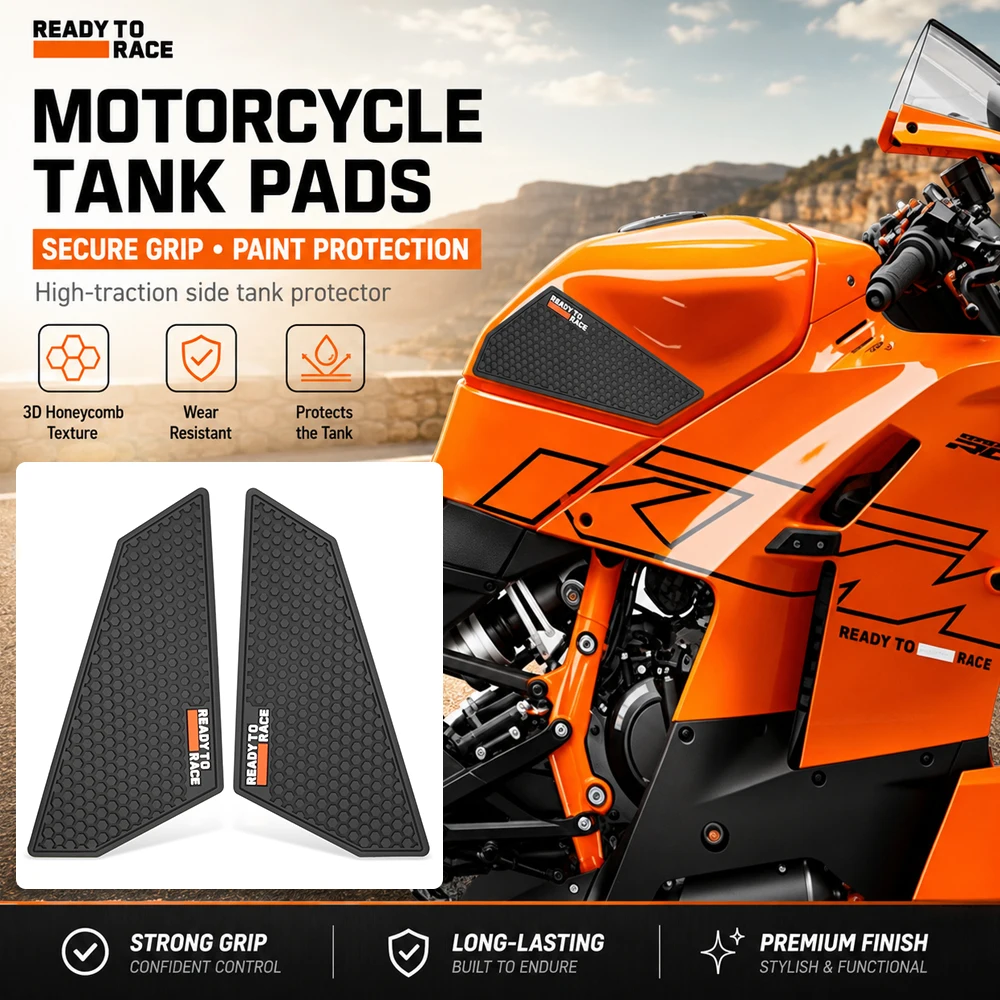 新しいオートバイアクセサリータンクパッド燃料タンク滑り止めパッド-3d-樹脂ステッカー-ktm-990rc-r-トラック-990rc-r-2026