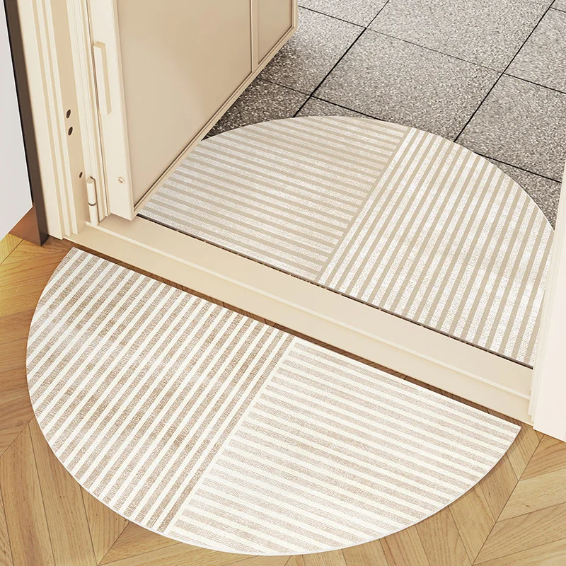 VIKAMA Wabi-Sabi Style Semi-Circular Welcome Doormat Non-Slip Dust Removal Entry Mat Indoor and Outdoor Carpet Home Decoration