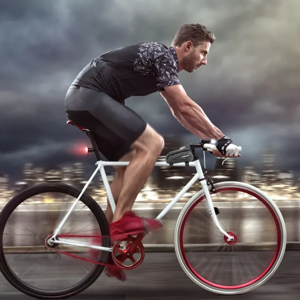 حقيبة دراجة ملحقات دراجة عالية الجودة، تخزين لعناصر ركوب الدراجات، حامل هاتف مقاوم للماء، خفيف الوزن فقط 200 جرام