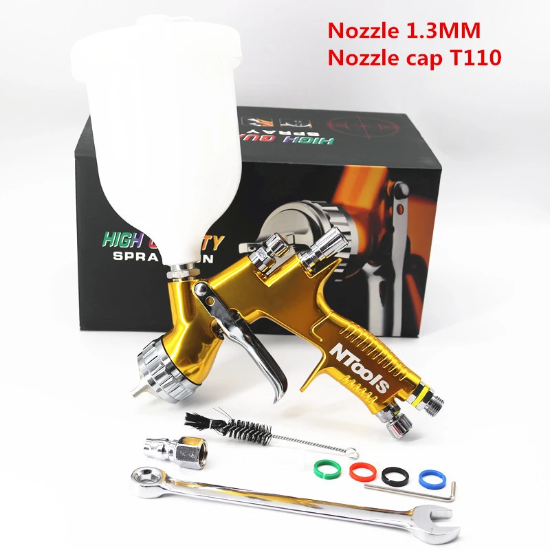 Hoge Kwaliteit Spuitpistool Ntools Autolak Spuitpistool TE20/T110 1.3/1.8mm Nozzle Verf Pistool waterbasis Luchtspuitpistool Airbrush