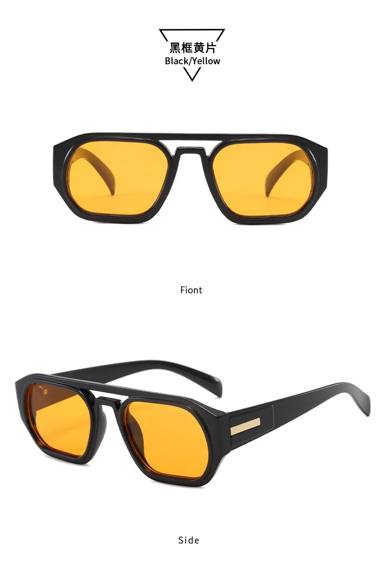 Neue Vintage Quadratische Sonnenbrille für Damen und Herren Marken-Rechteck-Sonnenbrille Ovale Brillen für Männer und Frauen – Detail 14