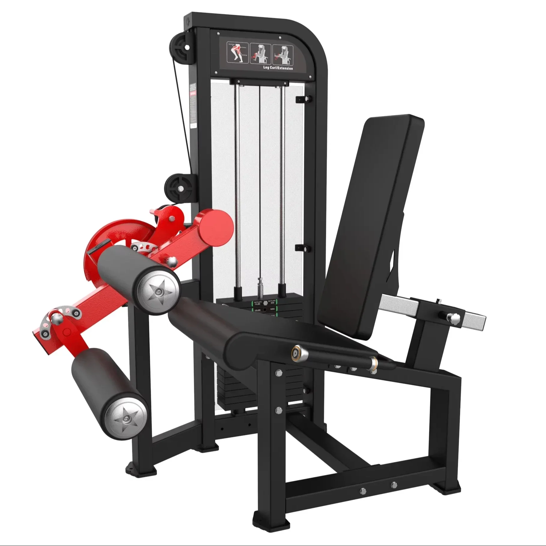 Dual GYM Fitness Workout Set 2 in 1 Pin Load Selection Leg Curl and Extension Machine