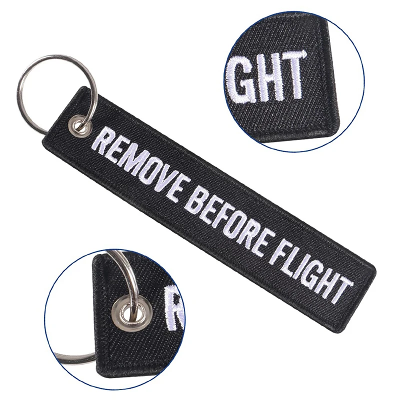 New 1pcs Car Key Ring Key Fobs Insert Before Flight Keychain Jewelry Motorcycle Key Tag Embroidery Luggage Key Tag