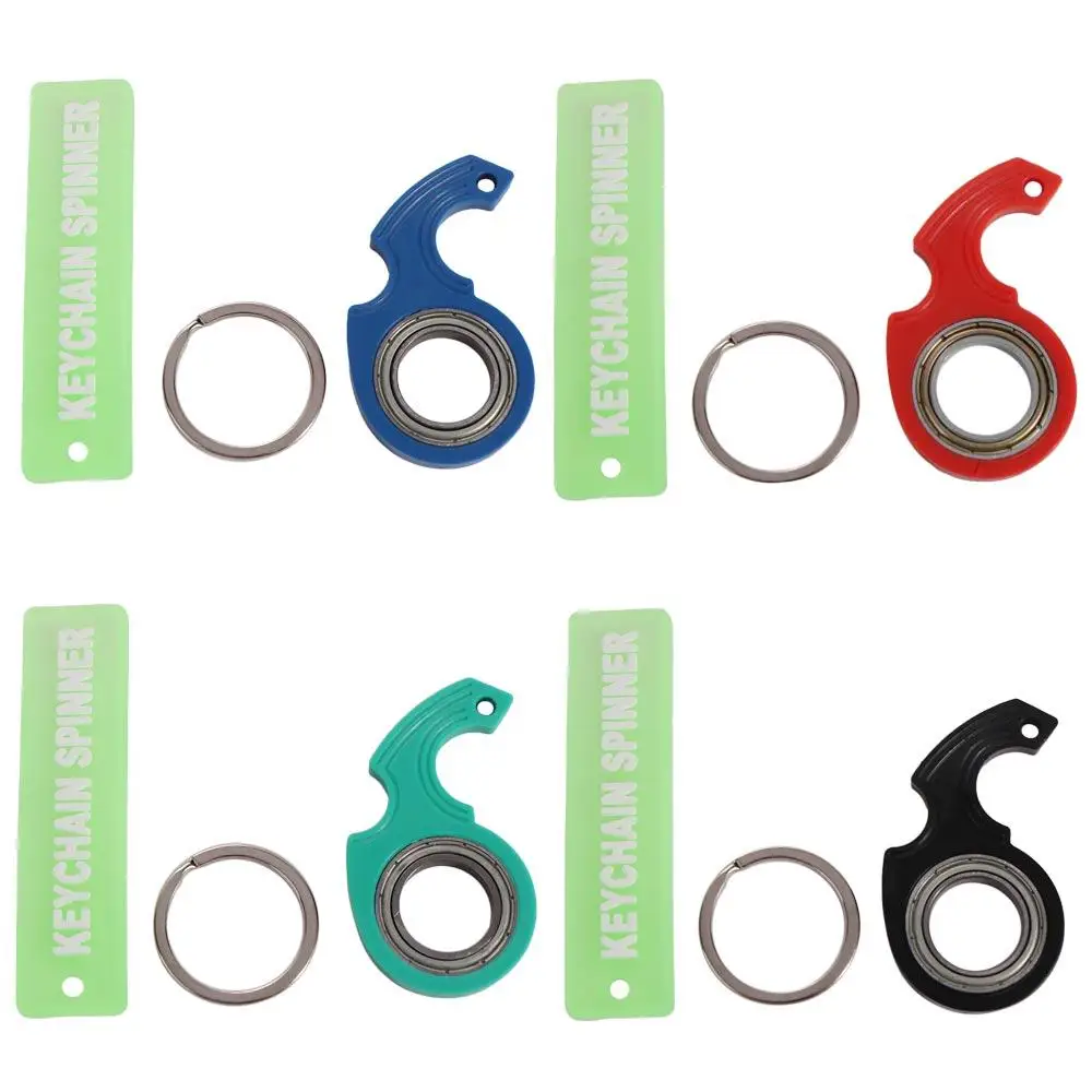 Relieve Boredom Revolve Fingertip Keyring Luminous Light Trendy Fingertip Rotation Keychain Portable Anti-Anxiety